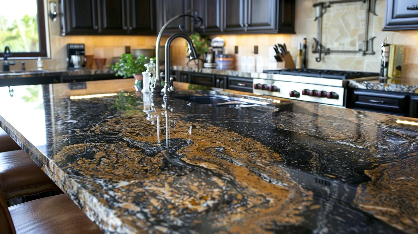 beautiful kitchen with granite counters