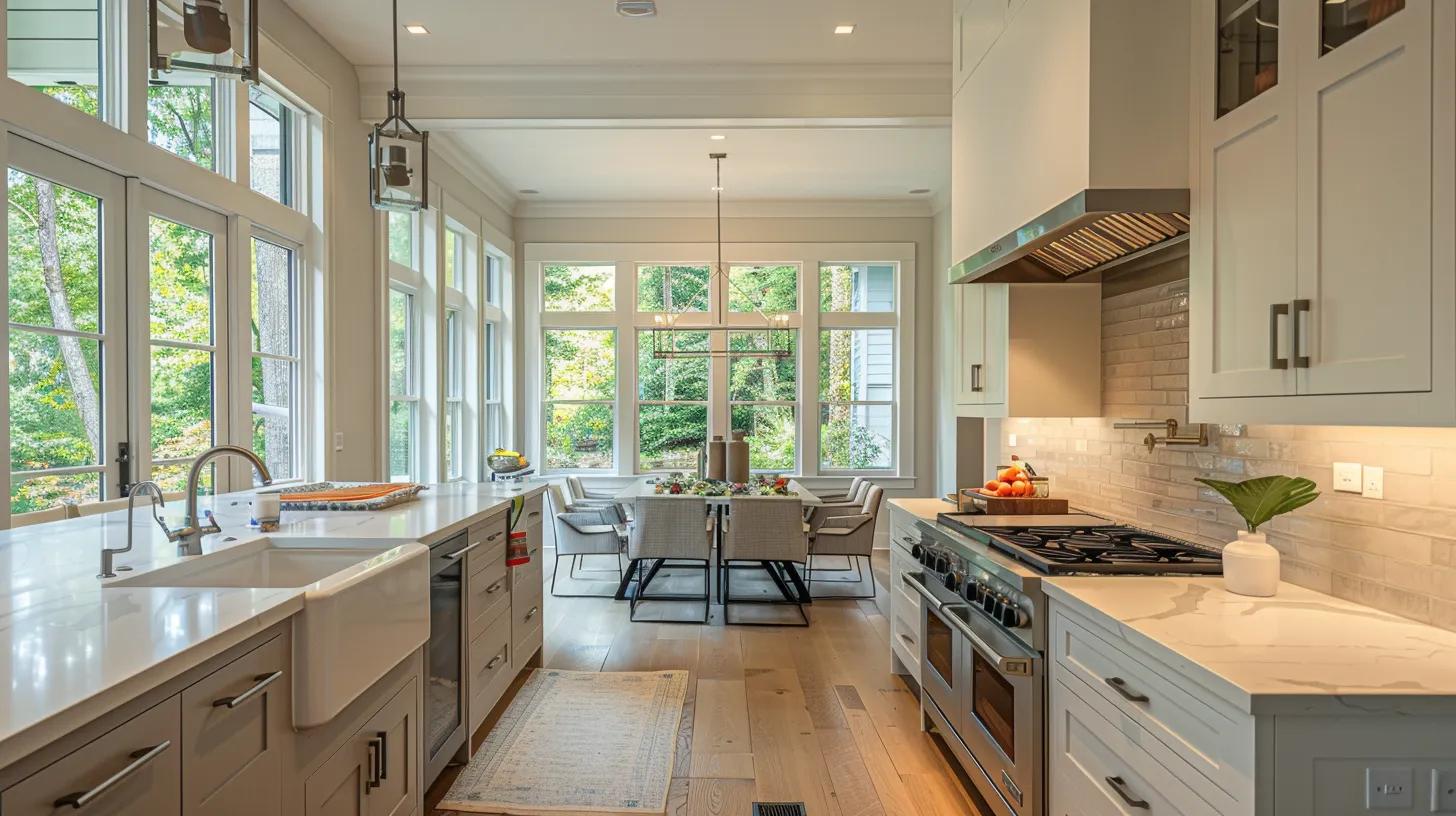Kitchen Remodeling In Atlanta: How To Transform Your Space 8 a sleek, modern kitchen showcasing a blend of traditional atlanta architecture and contemporary design elements, illuminated by ambient lighting that highlights the intricate textures and finishes.