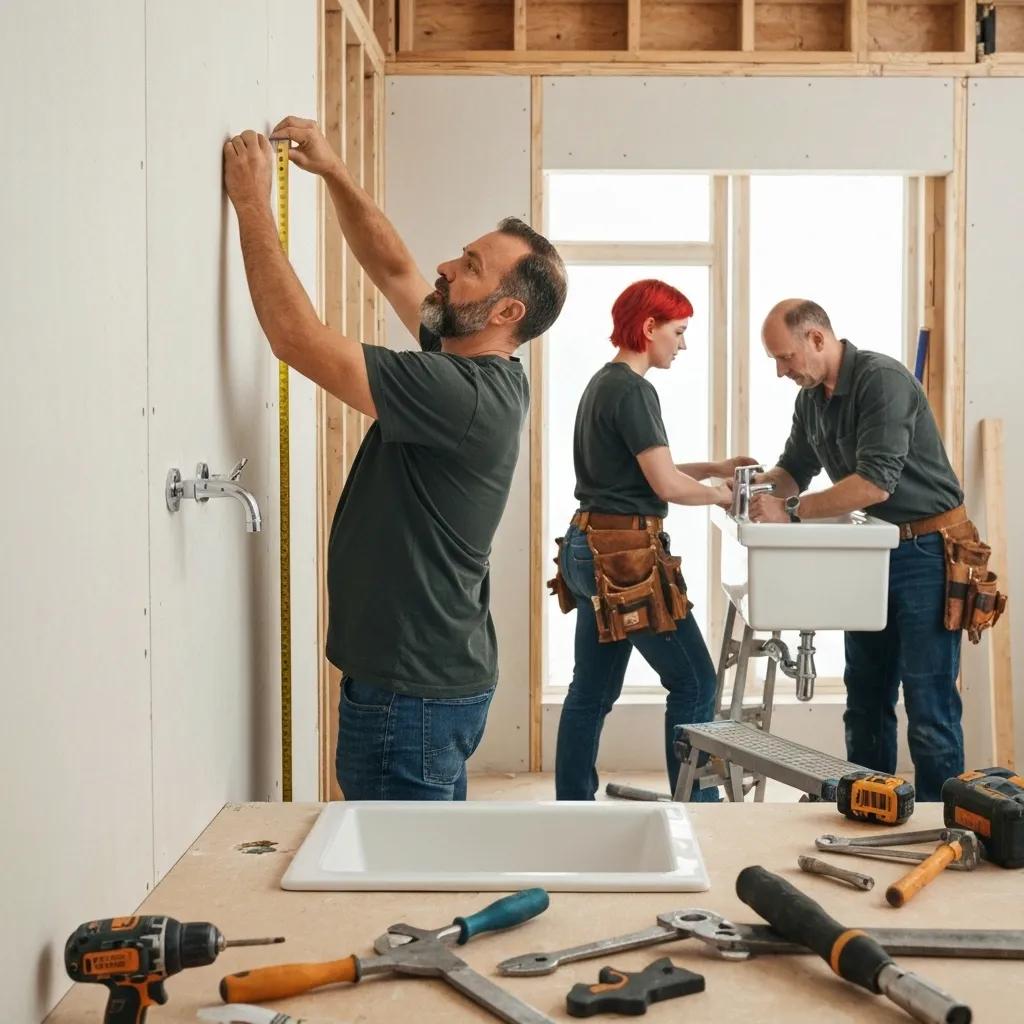Atlanta Home Renovation Experts: What To Expect From Your Remodel 2 A collaborative Atlanta construction team meticulously planning a home remodel project